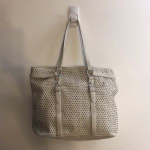 COPY - ASH, new, lambskin leather cream tote with studs